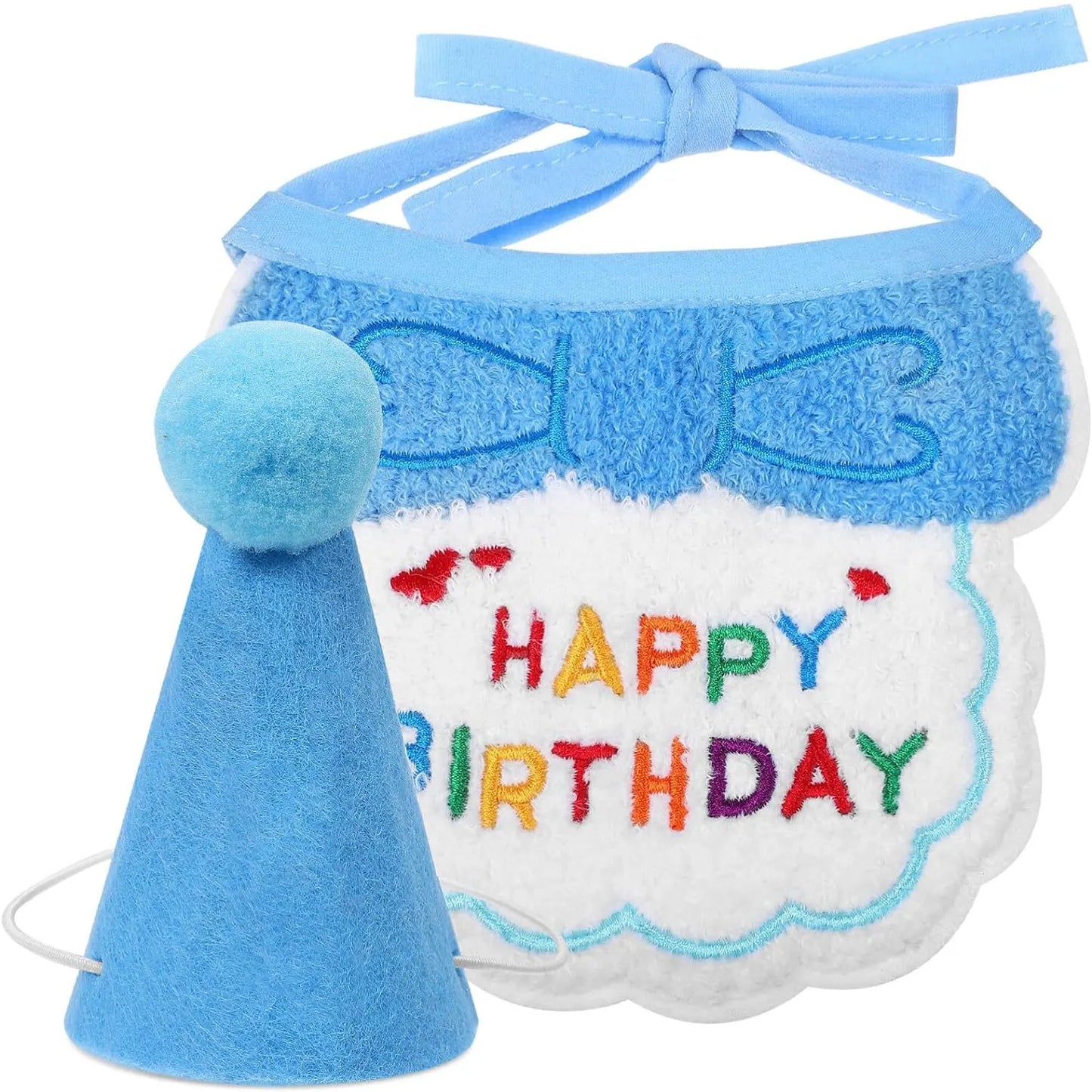 Dog Birthday Bandana & Party Hat Set
