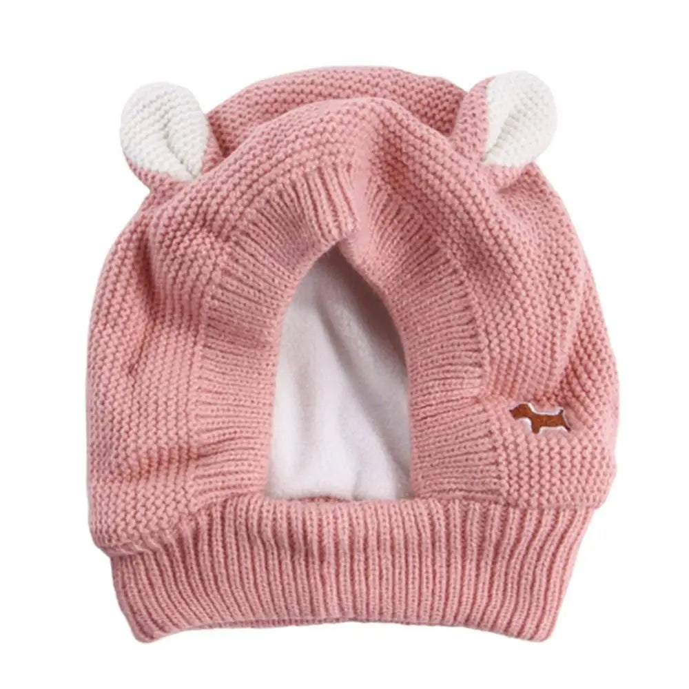 Knit Dog Ear Muffs & Hat