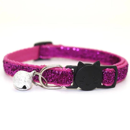 New 8 Color Cute Puppy Frosted Cat Collar ABS Adjustable Strap Small Pet Cat Kitten Collar with Bell Nylon Strap Pet Cat Collar