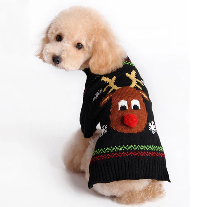 Christmas Deer Knit Dog Sweater