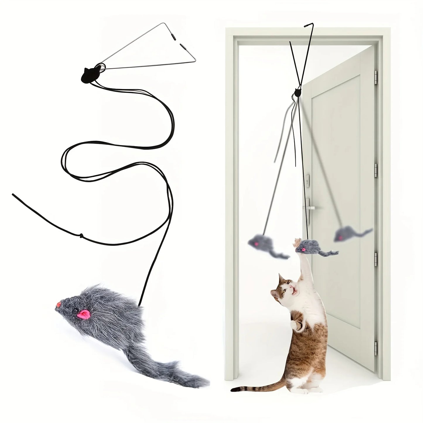 Door-Hanging Cat Teaser Toy