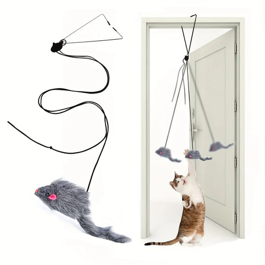 Door-Hanging Cat Teaser Toy