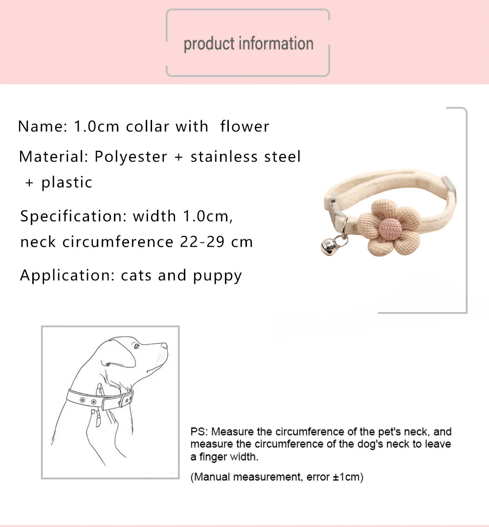 Flower Cat Collar with Bell