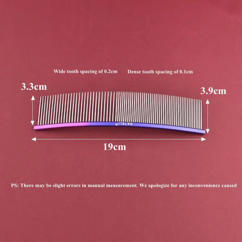 Curved Stainless Steel Pet Comb