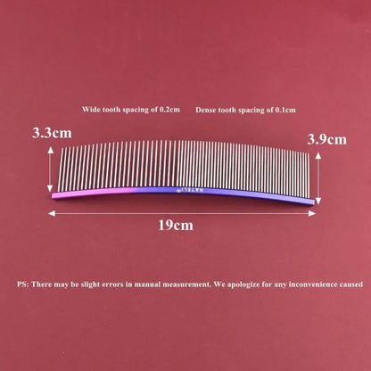 Curved Stainless Steel Pet Comb