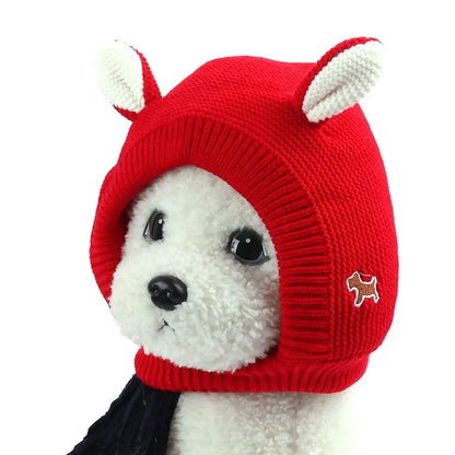 Knit Dog Ear Muffs & Hat