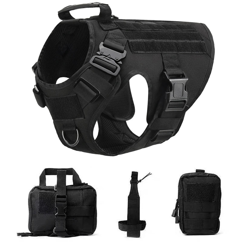 Tactical Dog Vest Harness & Leash Set