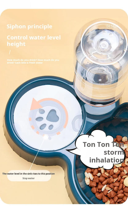 3-in-1 Tilted Pet Food & Water Set