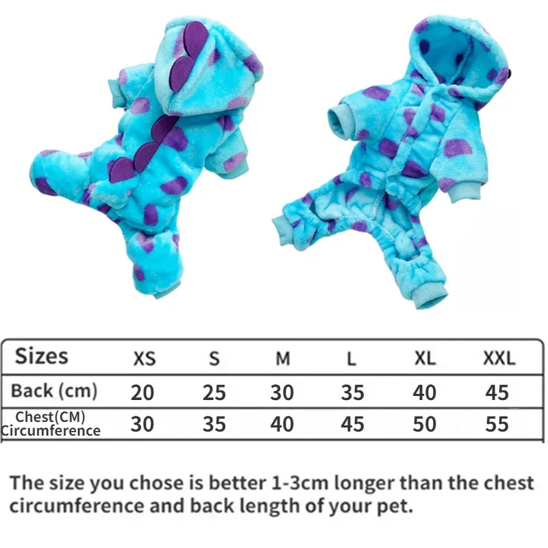Dinosaur Hooded Dog Coat