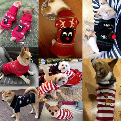 Christmas Deer Knit Dog Sweater