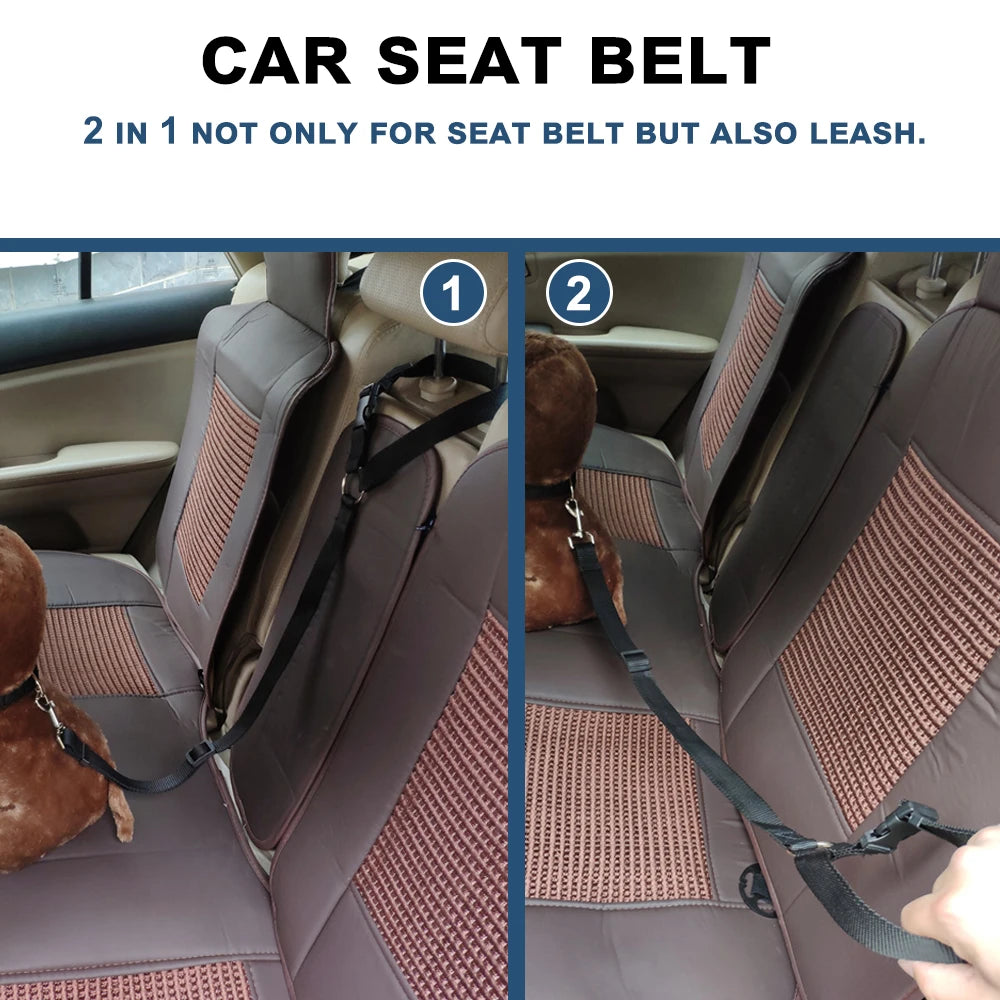 2-in-1 Dog Car Seat Belt & Leash