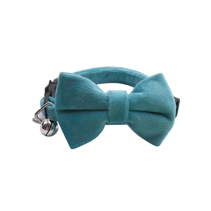Velvet Bow Cat Collar with Bell