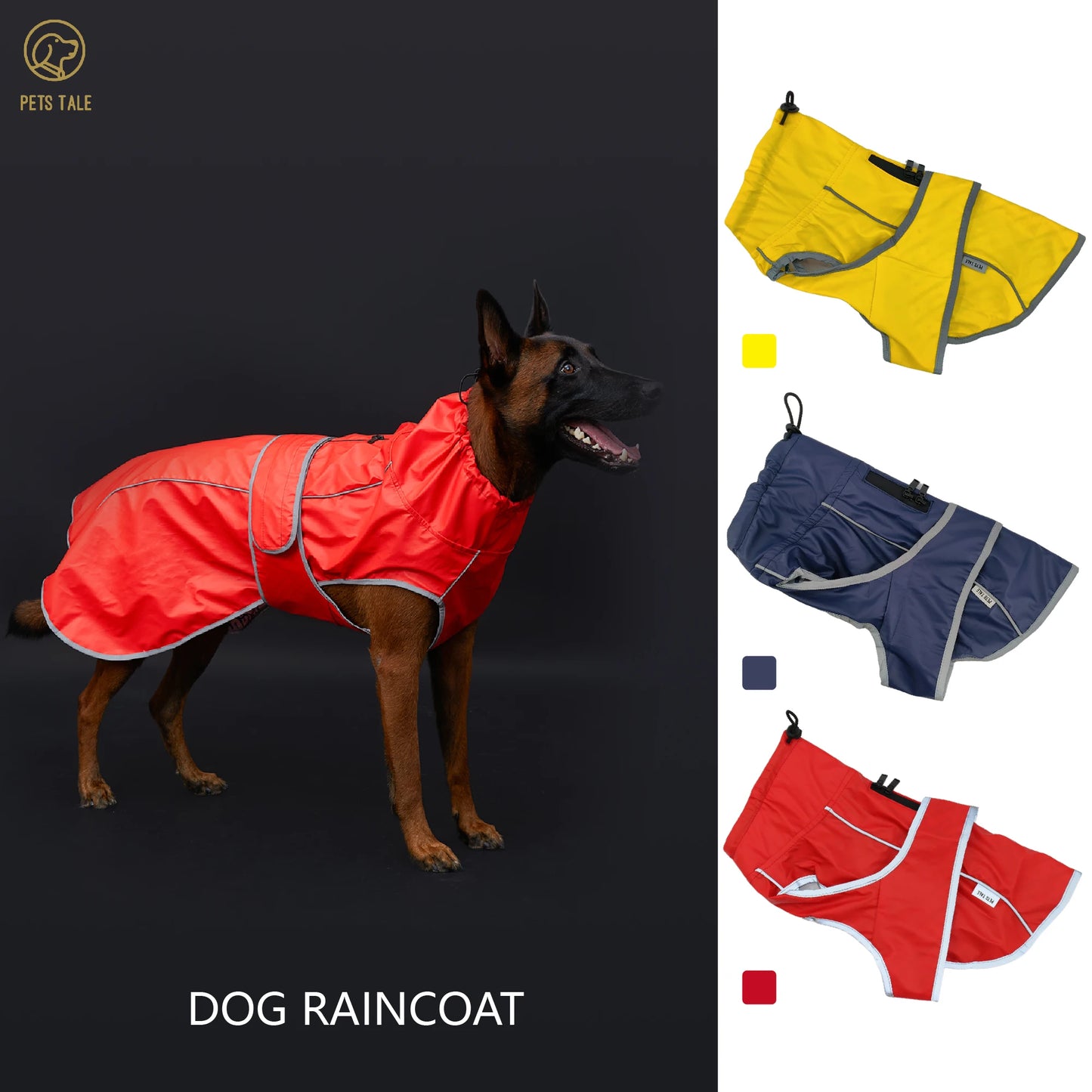 Hooded Reflective Dog Raincoat