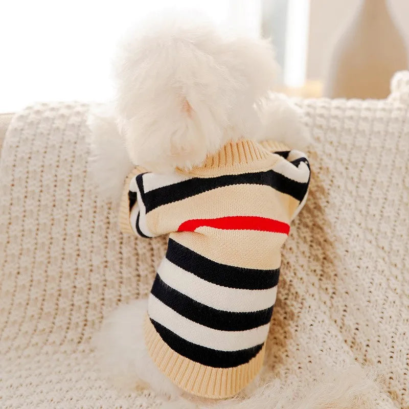 Striped Dog Cardigan Sweater