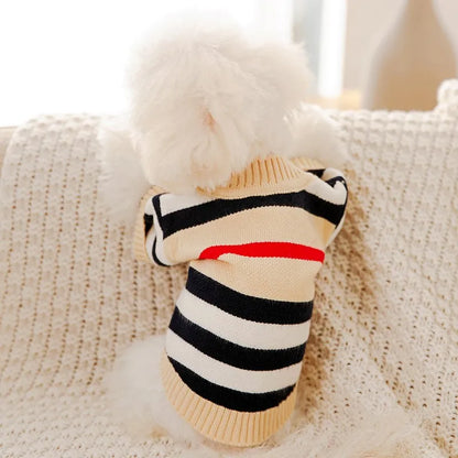 Striped Dog Cardigan Sweater