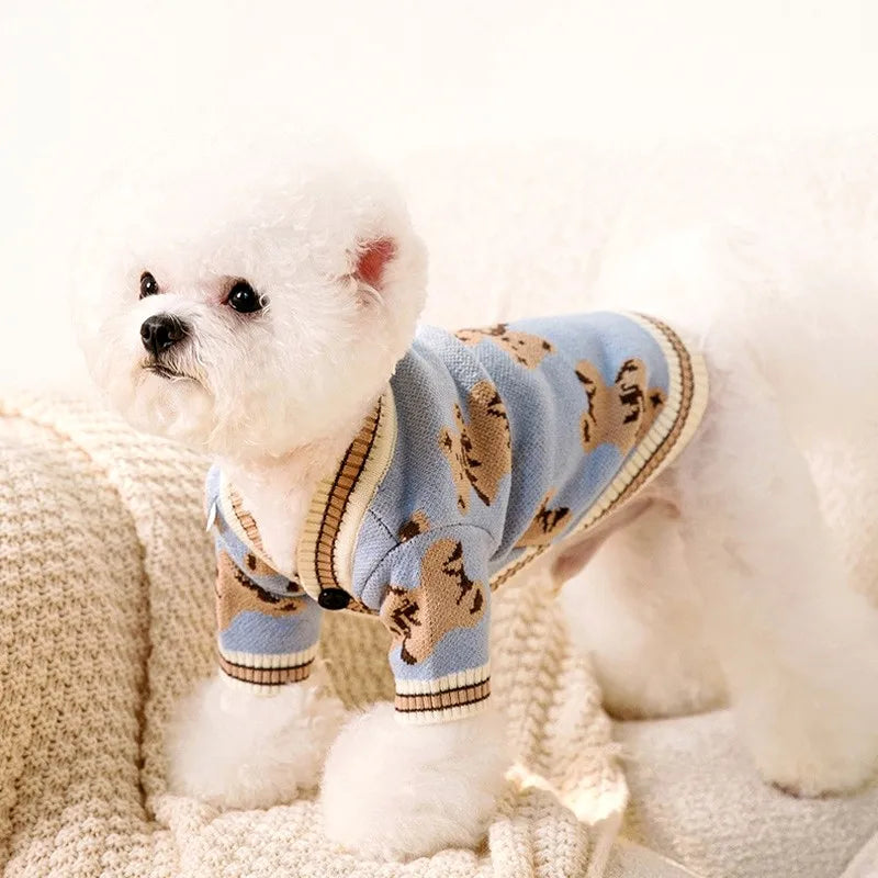 Striped Dog Cardigan Sweater
