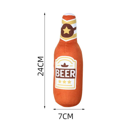 Squeaky Beer Bottle Dog Toy