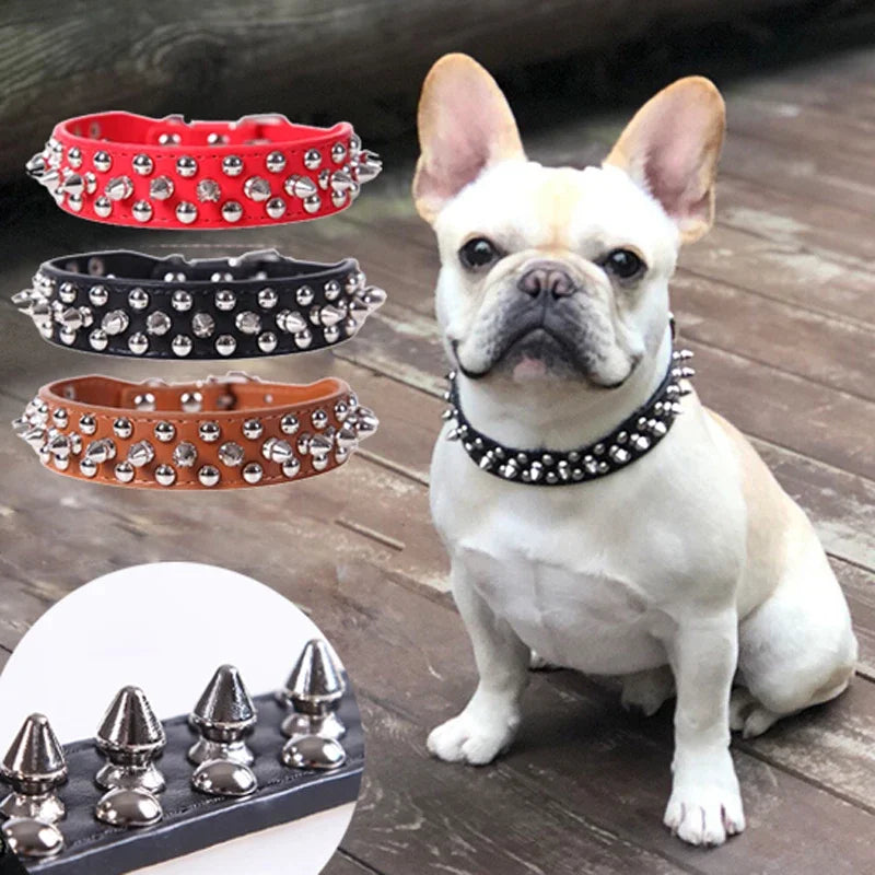Spiked Leather Dog Collar