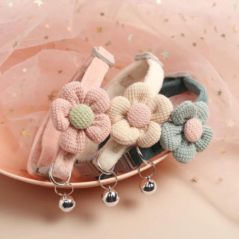 Flower Cat Collar with Bell