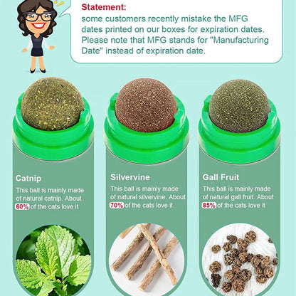 Lickable Catnip Ball Treats