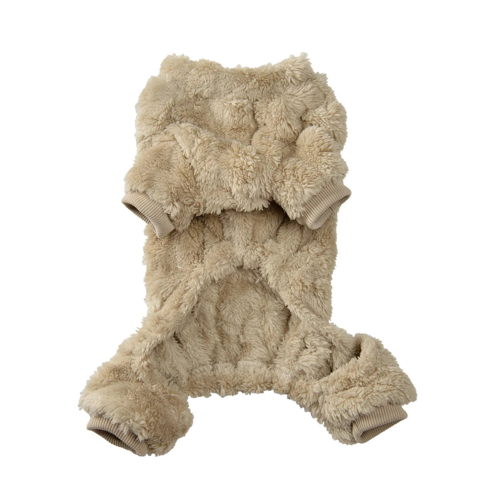 Fleece Dog Jumpsuit with Leash Ring