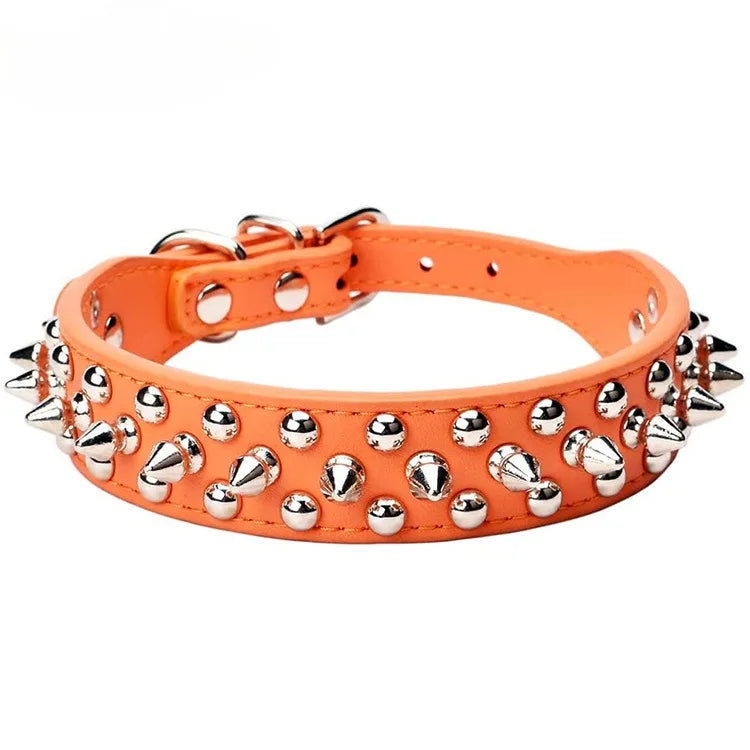 Spiked Leather Dog Collar