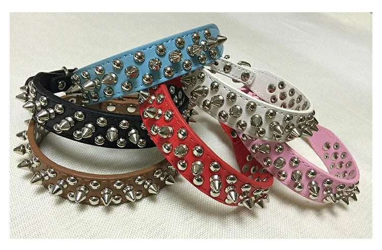Spiked Leather Dog Collar