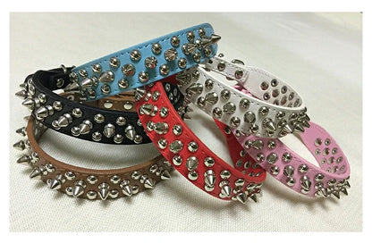 Spiked Leather Dog Collar