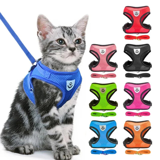 Mesh Cat & Dog Vest Harness Set
