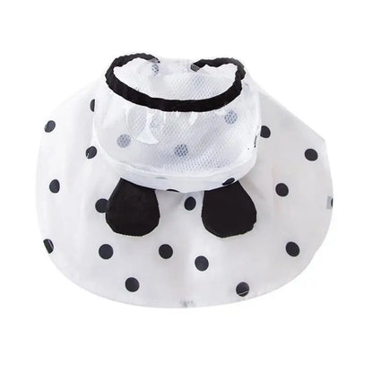 Pet Dog Transparent Brim Raincoat With Hood Polka Dot Bear Poncho Rainproof Jacket Windproof Clothes For Small Medium Dogs