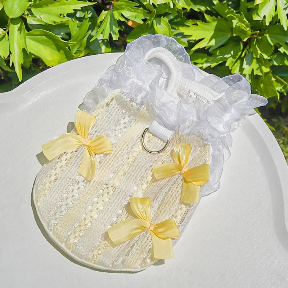 Lace Bow Pet Dress Vest