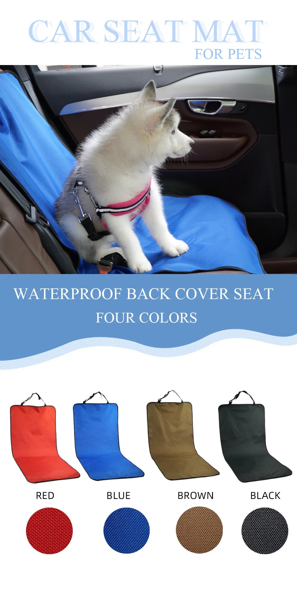 Waterproof Pet Mat Rear Car Back Seat Cover Protector Safety Travel Accessories For Cat Dog Pet Carrier Car Rear Back Seat Mat