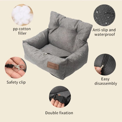 Washable Dog Car Seat Bed