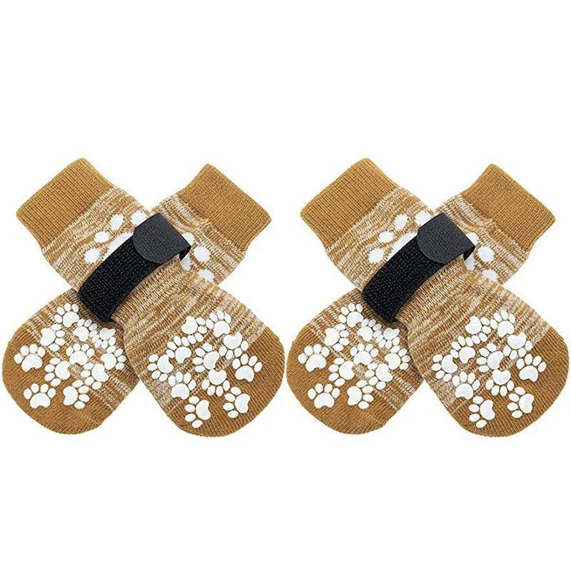 Anti-Slip Dog Socks with Straps (Set of 4)