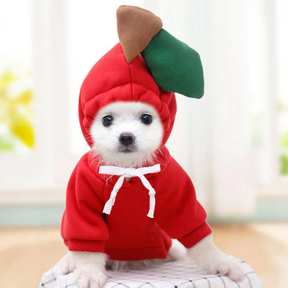 Pet Clothes Dog Hooded Sweatshirt Fruit Warm Coat Cat Sweater Winter Chihuahua Costume for Puppy Small Medium Dogs Cat Clothes