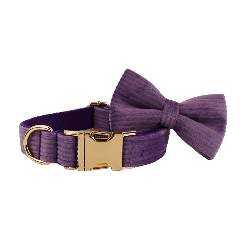 Corduroy Dog Collar & Leash Set