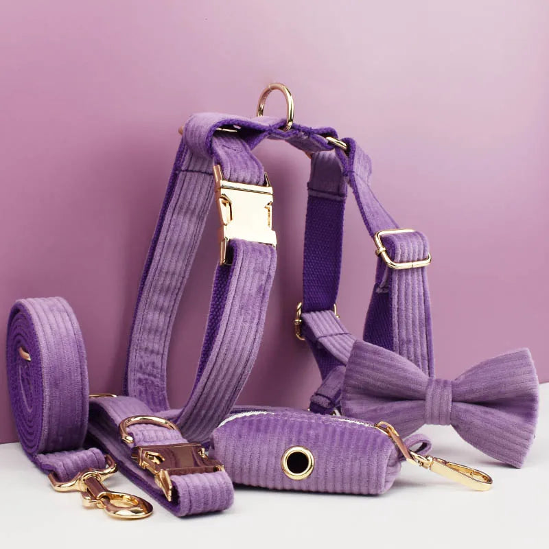 Corduroy Dog Collar & Leash Set