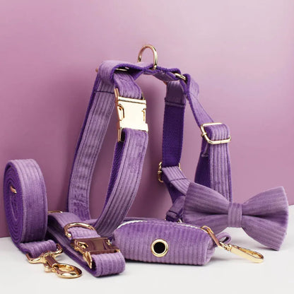 Corduroy Dog Collar & Leash Set
