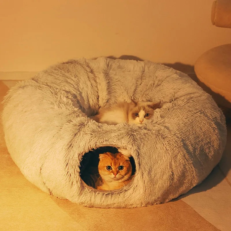 2 In 1 Round Cat Tunnel Bed