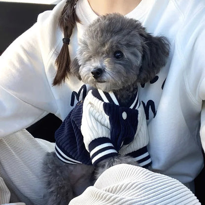 Embroidered Dog Baseball Jacket