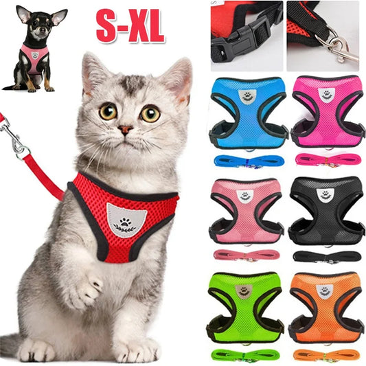 Reflective Mesh Pet Harness & Leash