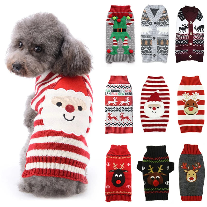 Christmas Deer Knit Dog Sweater