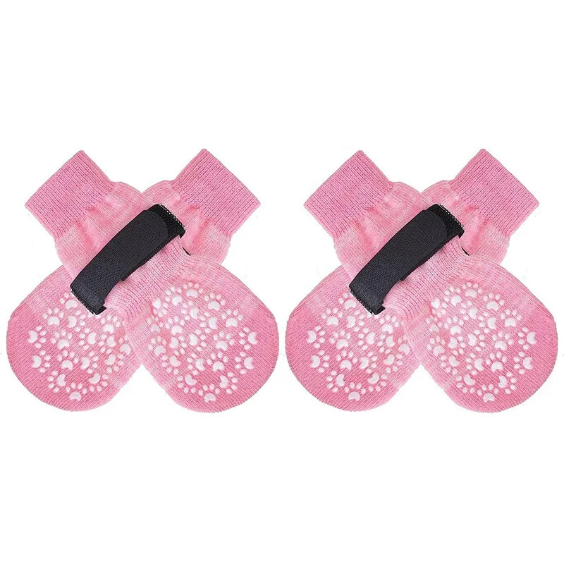 Anti-Slip Dog Socks with Straps (Set of 4)