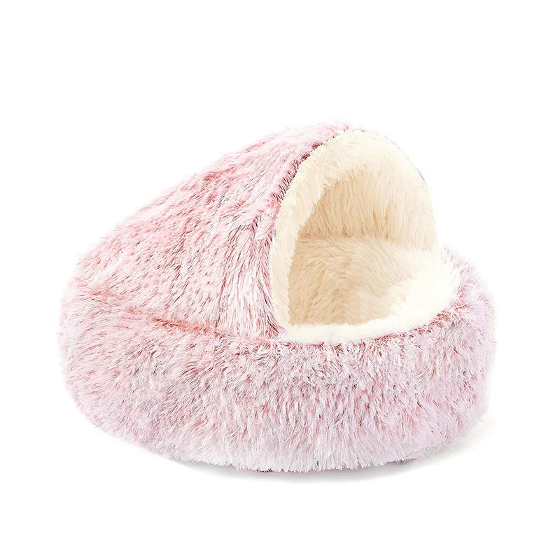 2-in-1 Plush Cat Bed & Sleep Bag