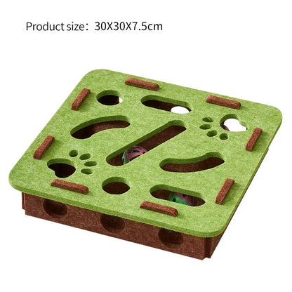Felt Cat Maze Ball Box