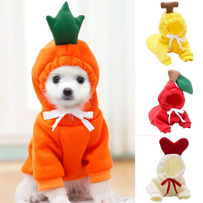 Pet Clothes Dog Hooded Sweatshirt Fruit Warm Coat Cat Sweater Winter Chihuahua Costume for Puppy Small Medium Dogs Cat Clothes