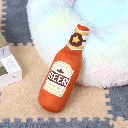 Squeaky Beer Bottle Dog Toy
