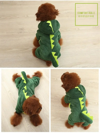 Dinosaur Hooded Dog Coat