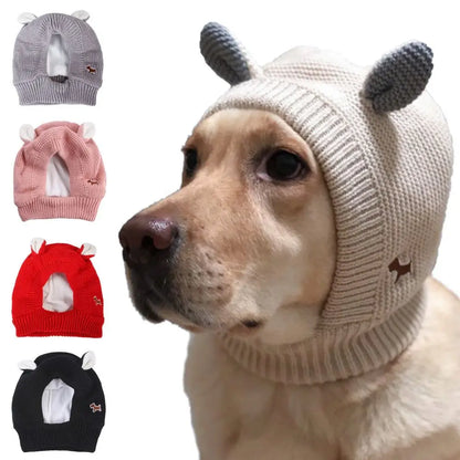 Knit Dog Ear Muffs & Hat