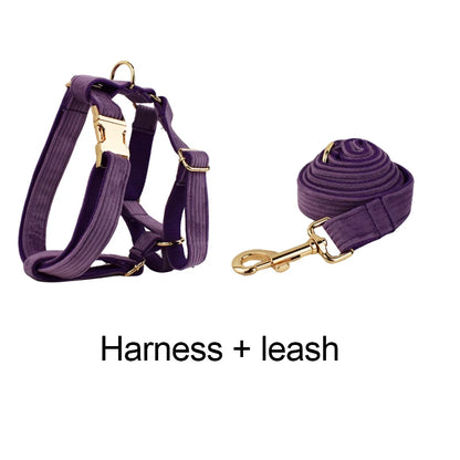 Corduroy Dog Collar & Leash Set